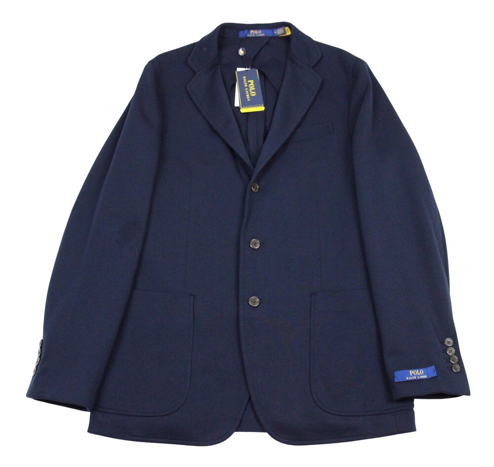 Polo Ralph Lauren Blazer Mens Medium Navy Blue Knit Sport Coat Jacket Casual